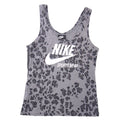Nike Sportswear Womens Grey Leopard Print Logo Tank Top XS
