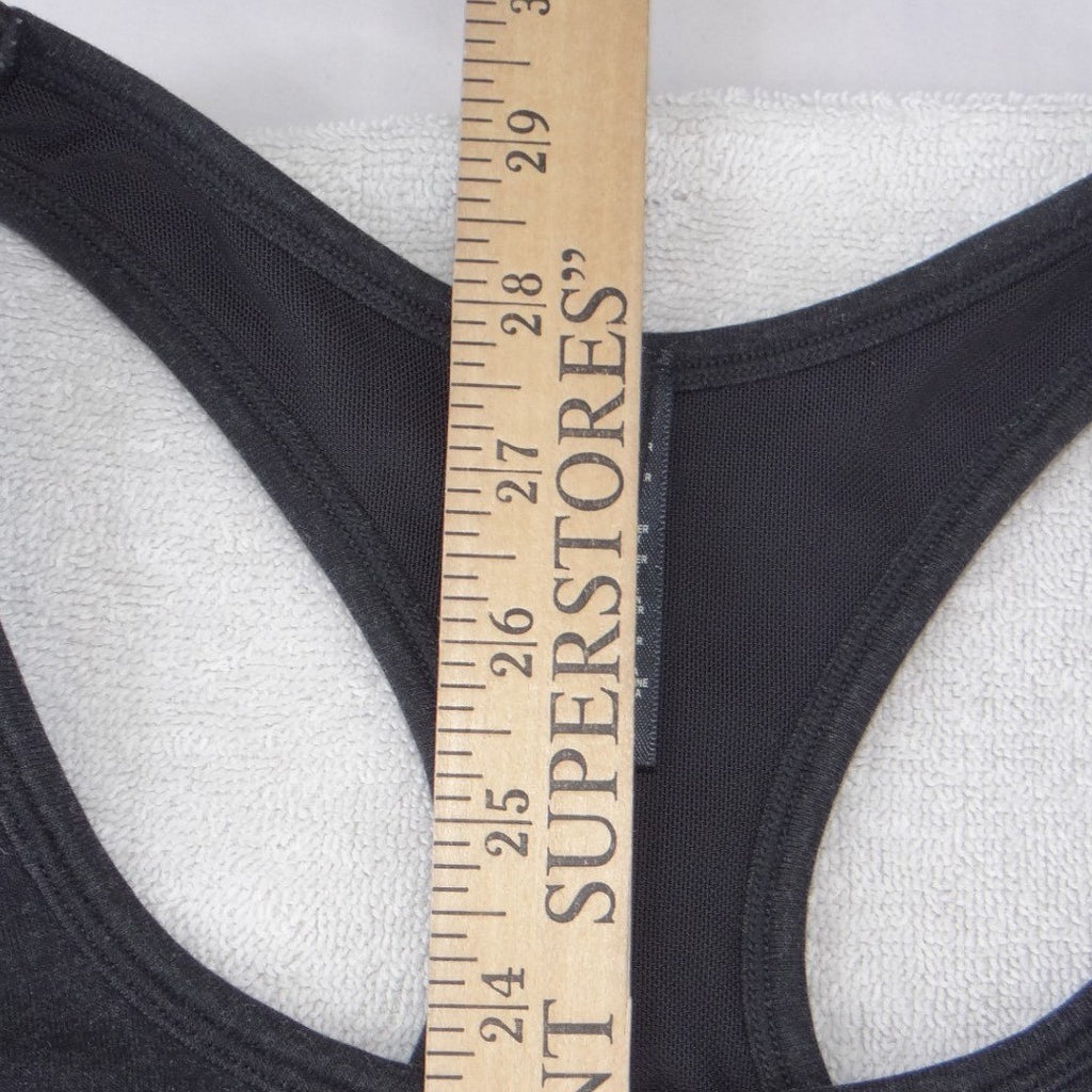 Womens Charcoal Black Racerback Athletic Romper Unitard Bodysuit XS