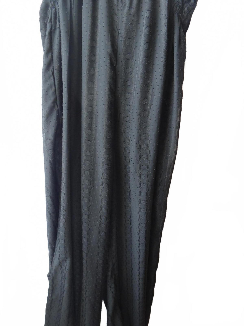 Elegant Black Lace-Trimmed Jumpsuit - size 4