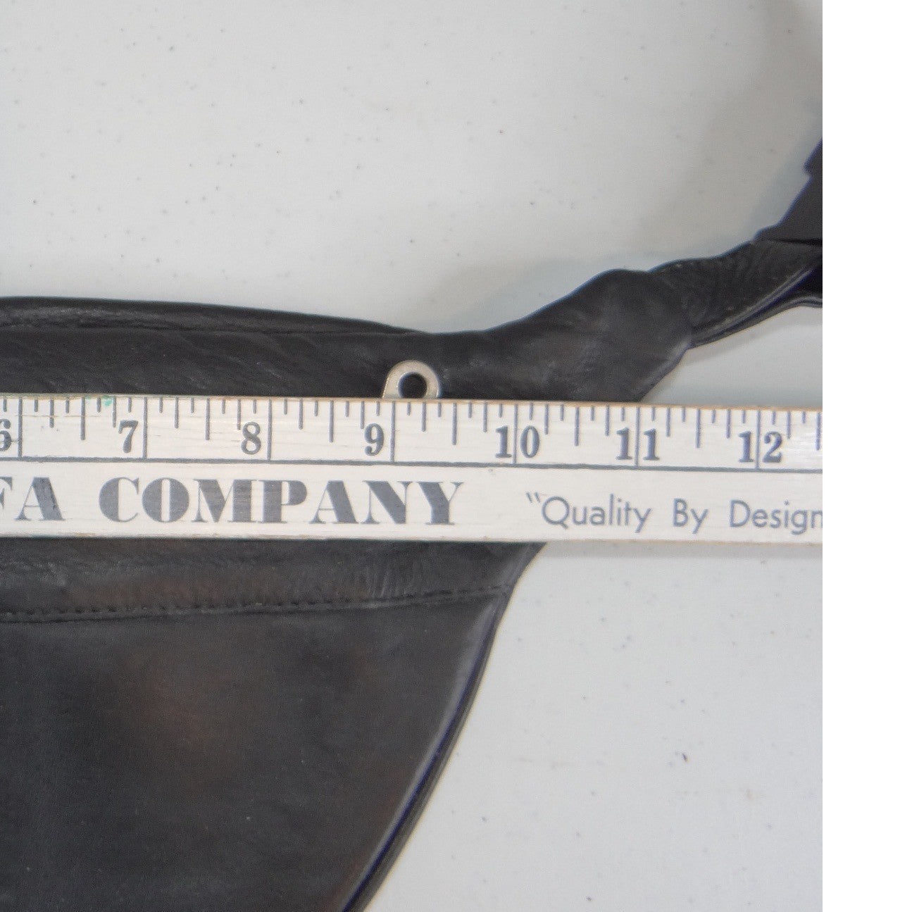 Vintage Black Leather Fanny Pack Waist Bag Multiple Pockets Adjustable Strap