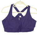 Dare 2B Purple Front Zip Criss Cross Back High Impact Sports Bra Mesh Lined
