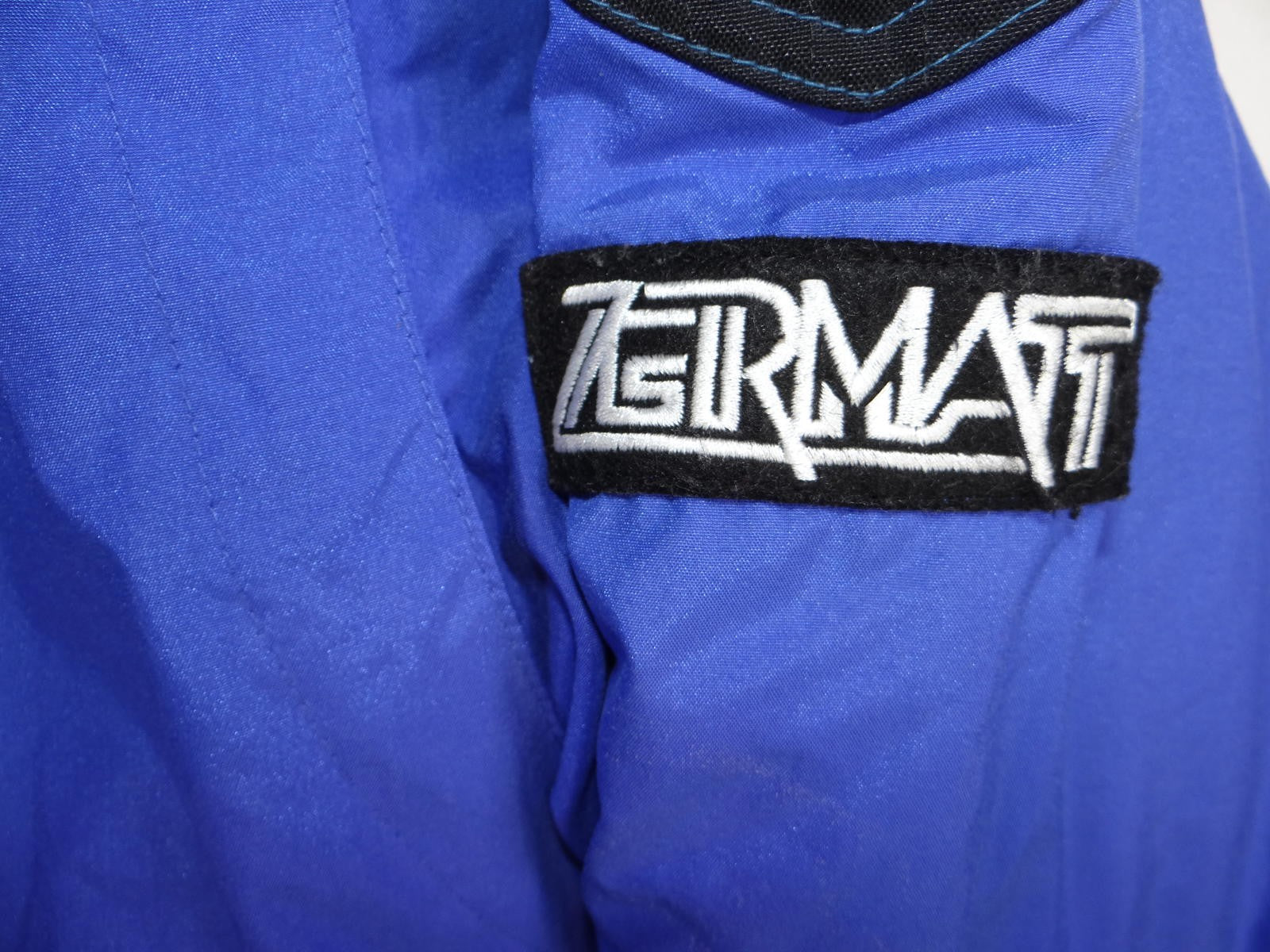VTG Zermatt Men's Blue and Teal Nylon Winter Jacket - Med