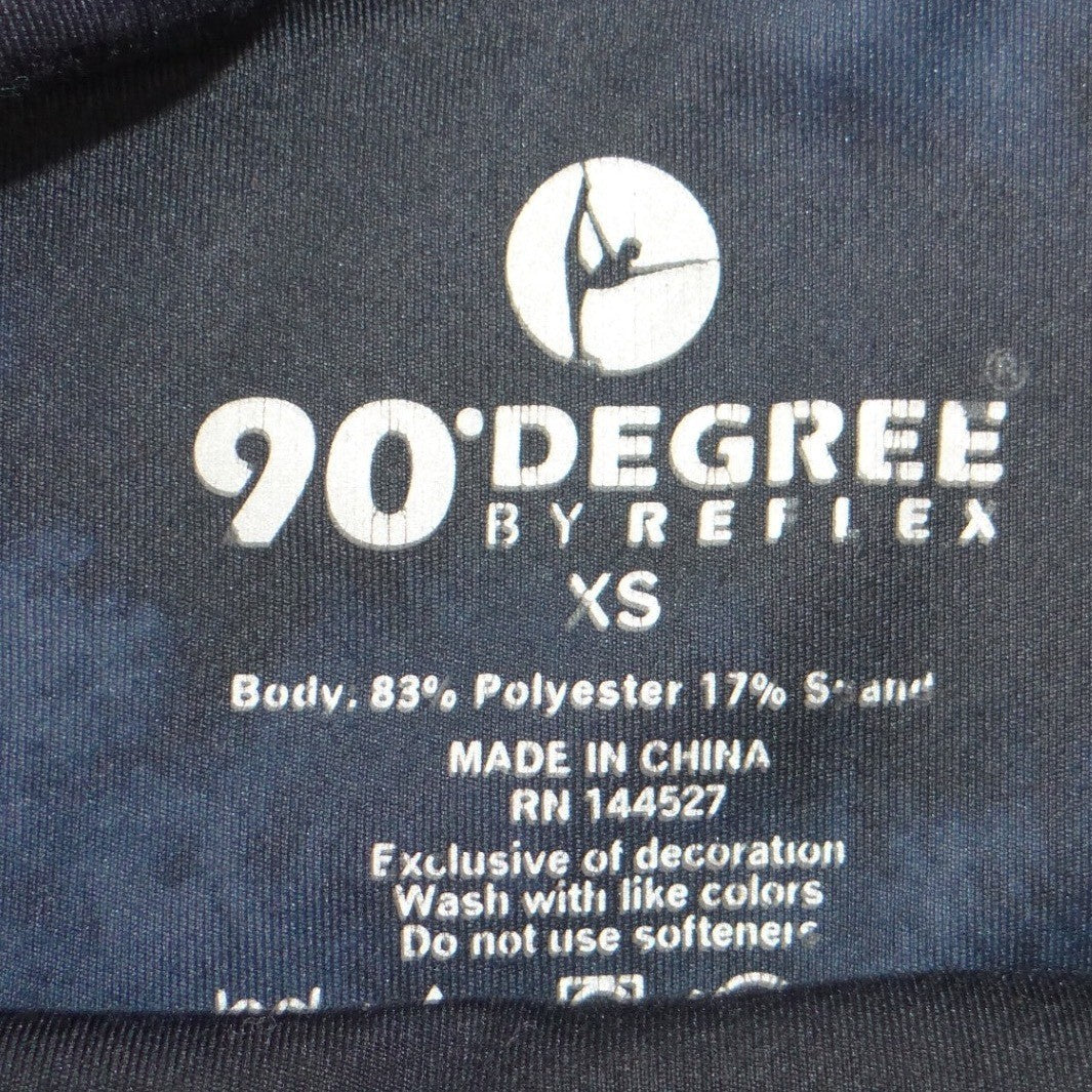90 Degree by Reflex Womens XS Tie Dye Biker Shorts Navy Black High Rise Pockets