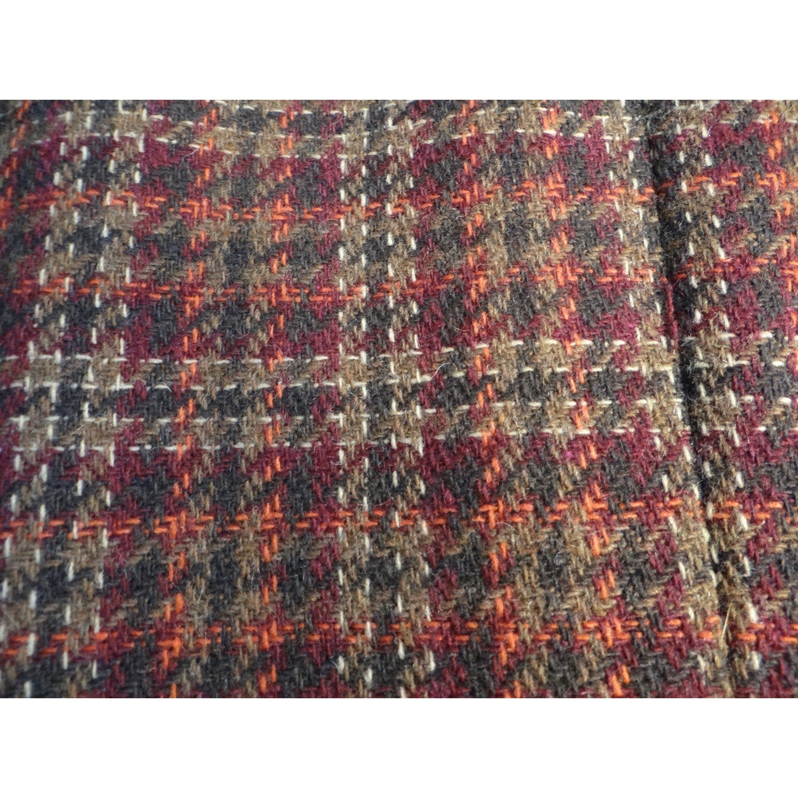 Vintage Joan Leslie Women's Plaid Blazer Jacket Sz14 Red Brown Gold Tweed Lined