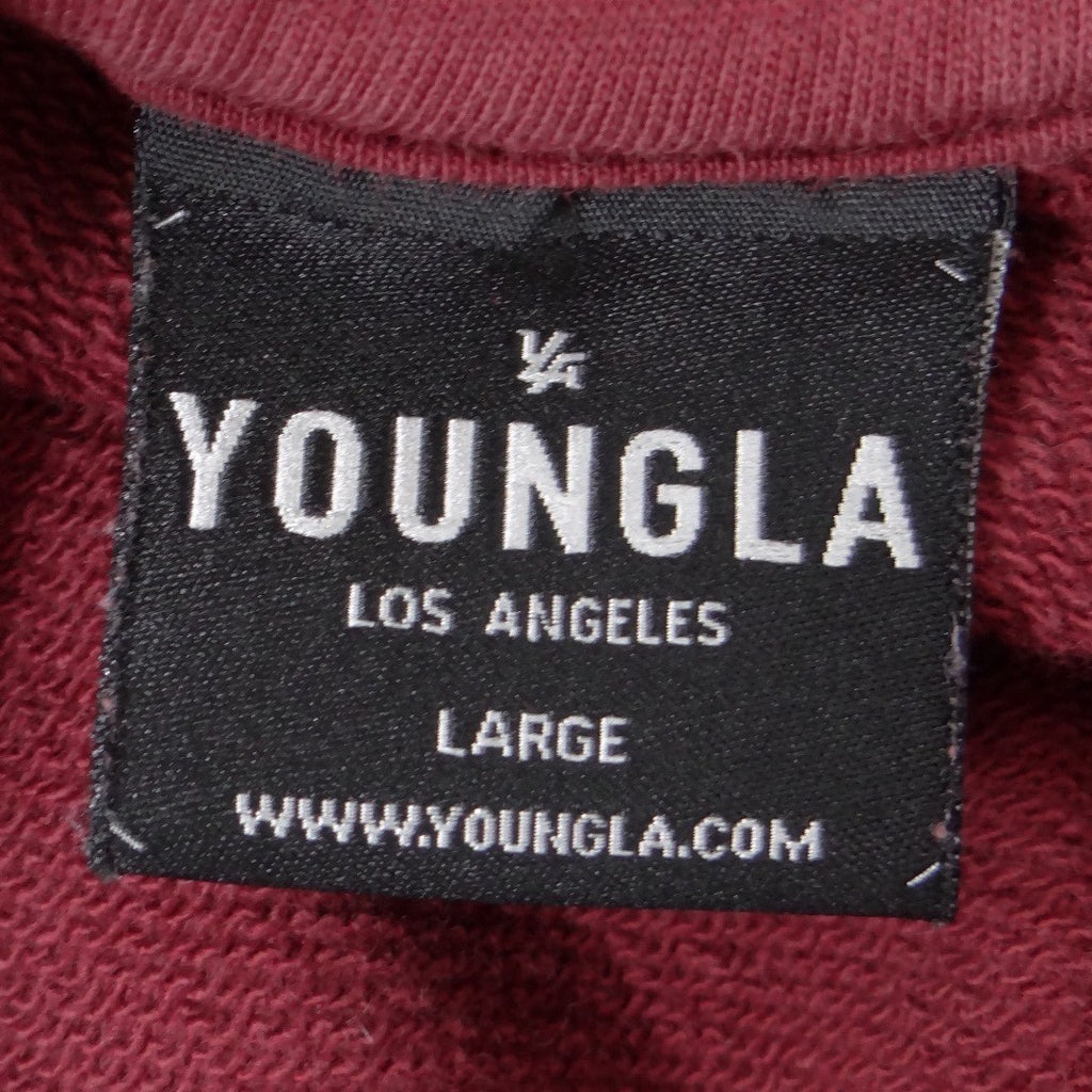 YoungLA Mens Red Paisley Embossed Hoodie Streetwear Relaxed Fit Large