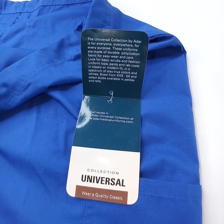 NWT-Adar Medical Uniforms Blue Scrub Pants Cargo Pockets Drawstring Waist XLG
