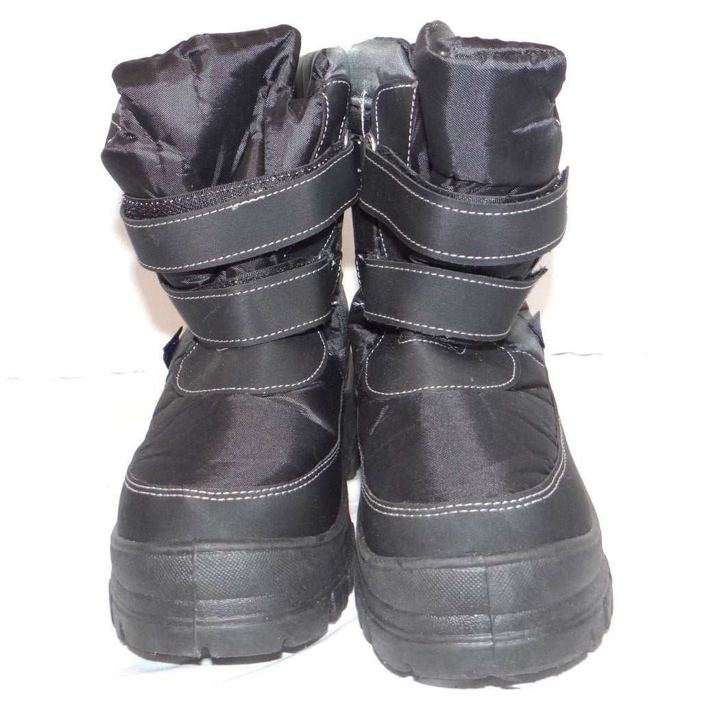 Storm Kidz Black Snow Boots Big Kid 3 Double Strap Platform Winter Shoes