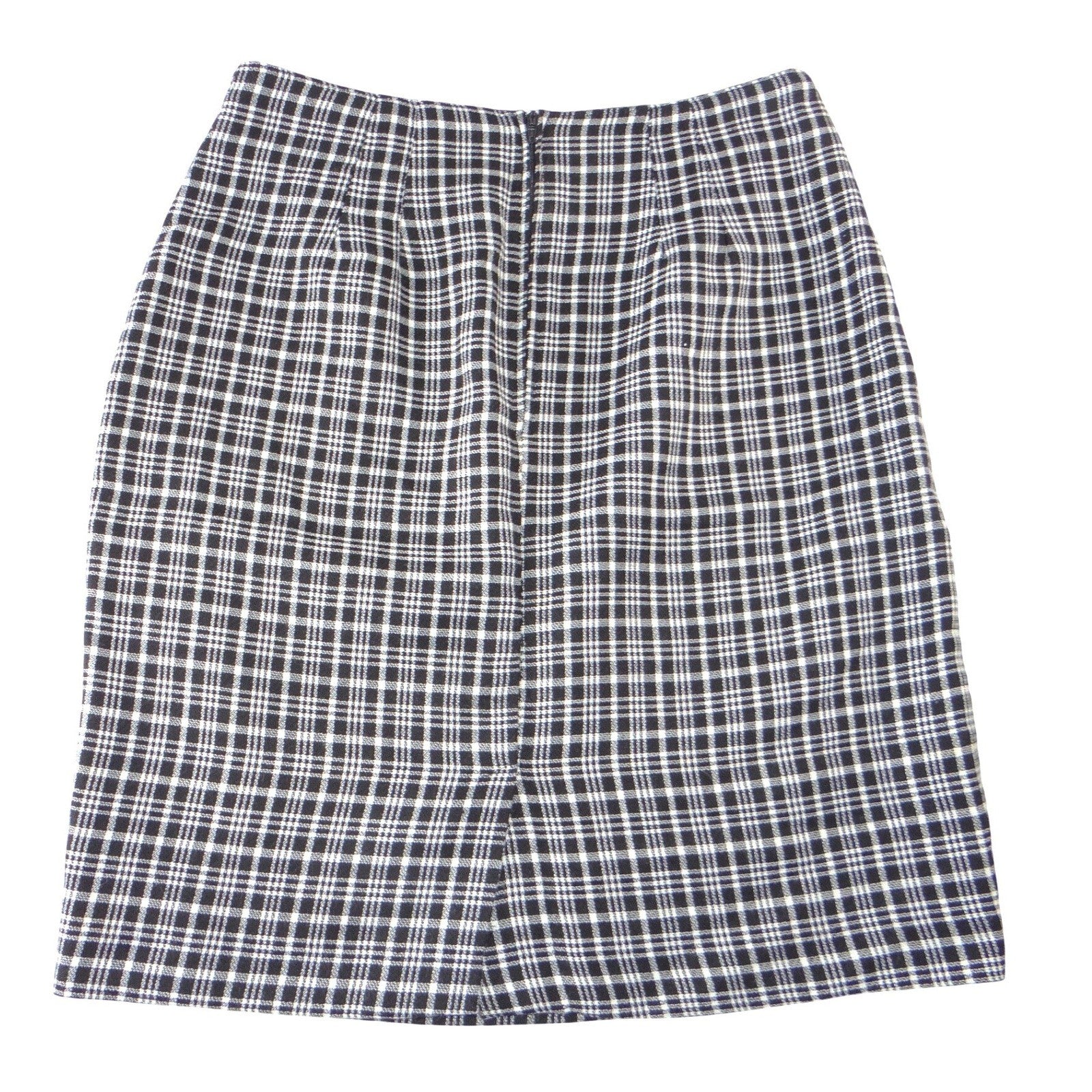Christy Girl Dori Adler Vintage Black White Plaid Pencil Skirt High Waist