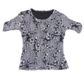 Pink Collection Grey Floral Lace Short Sleeve Scoop Neck Blouse Top