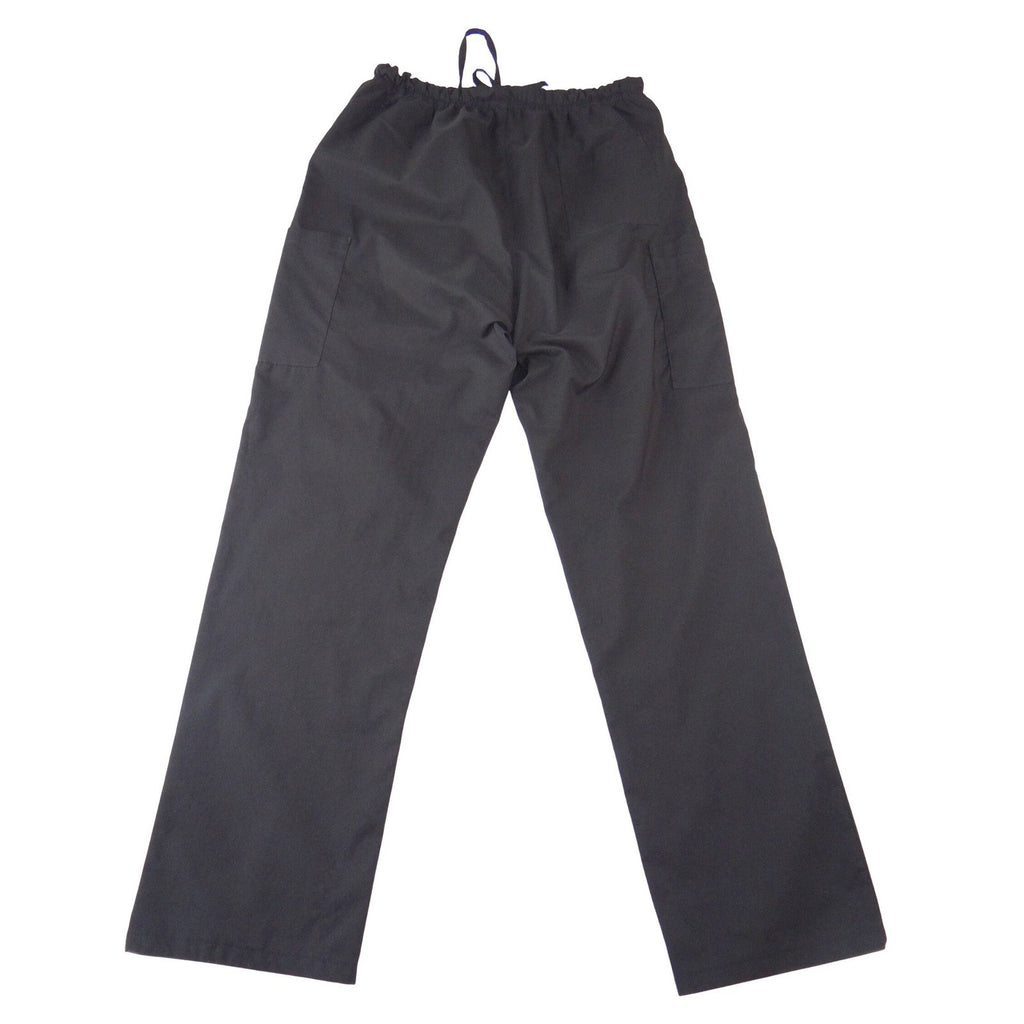 Chic Flex Women Black Scrub Pants Flex-Tek Stretch Drawstring Medical Size L