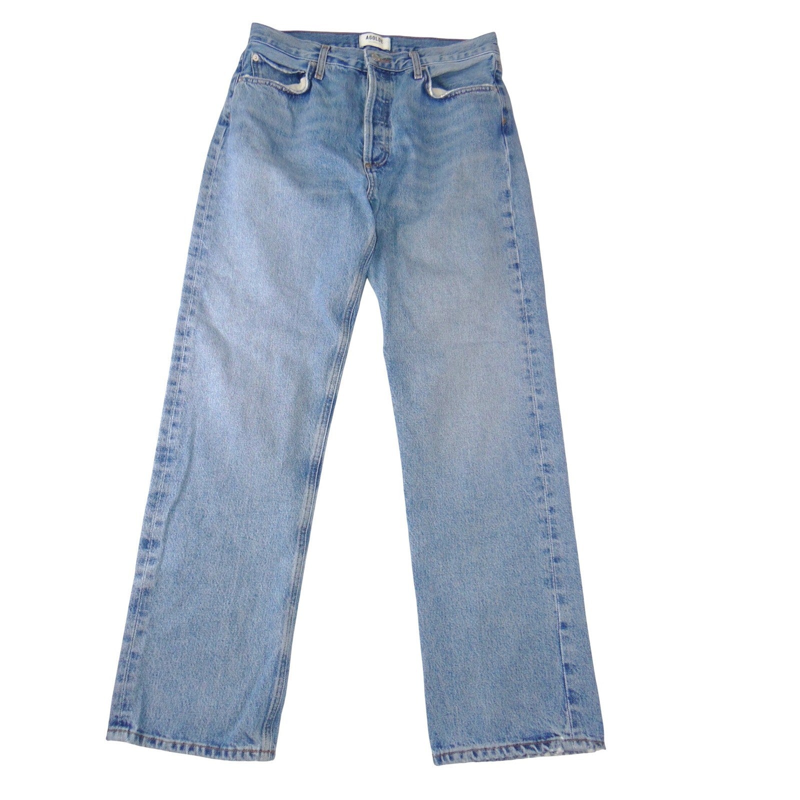 AGOLDE 90s Pinch Waist High Rise Straight Leg Jeans Light Wash Blue 29
