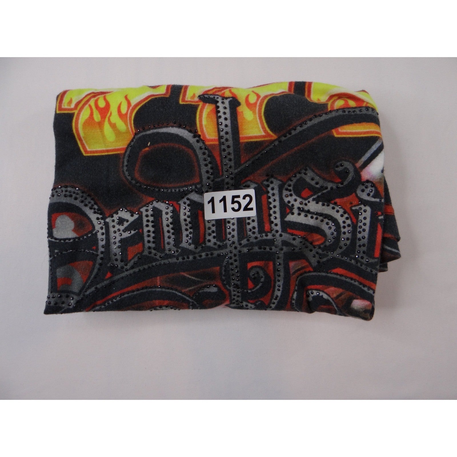 Deadly Sins Graphic T Shirt Black Red Skull Dice Flames Tattoo Punk Rock Mens L