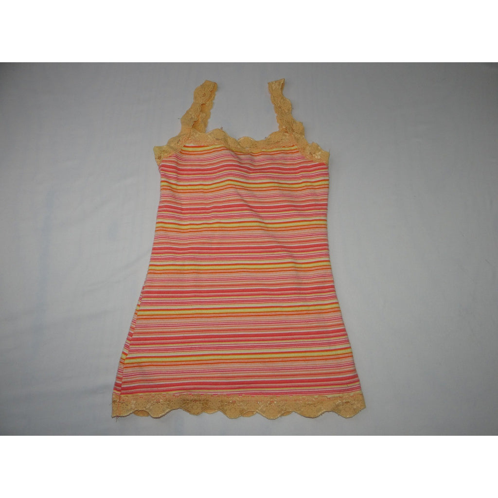 Y2K Wet Seal Lace Trim Striped Cami & American Eagle Ribbed Tank Top Bundle 2pc