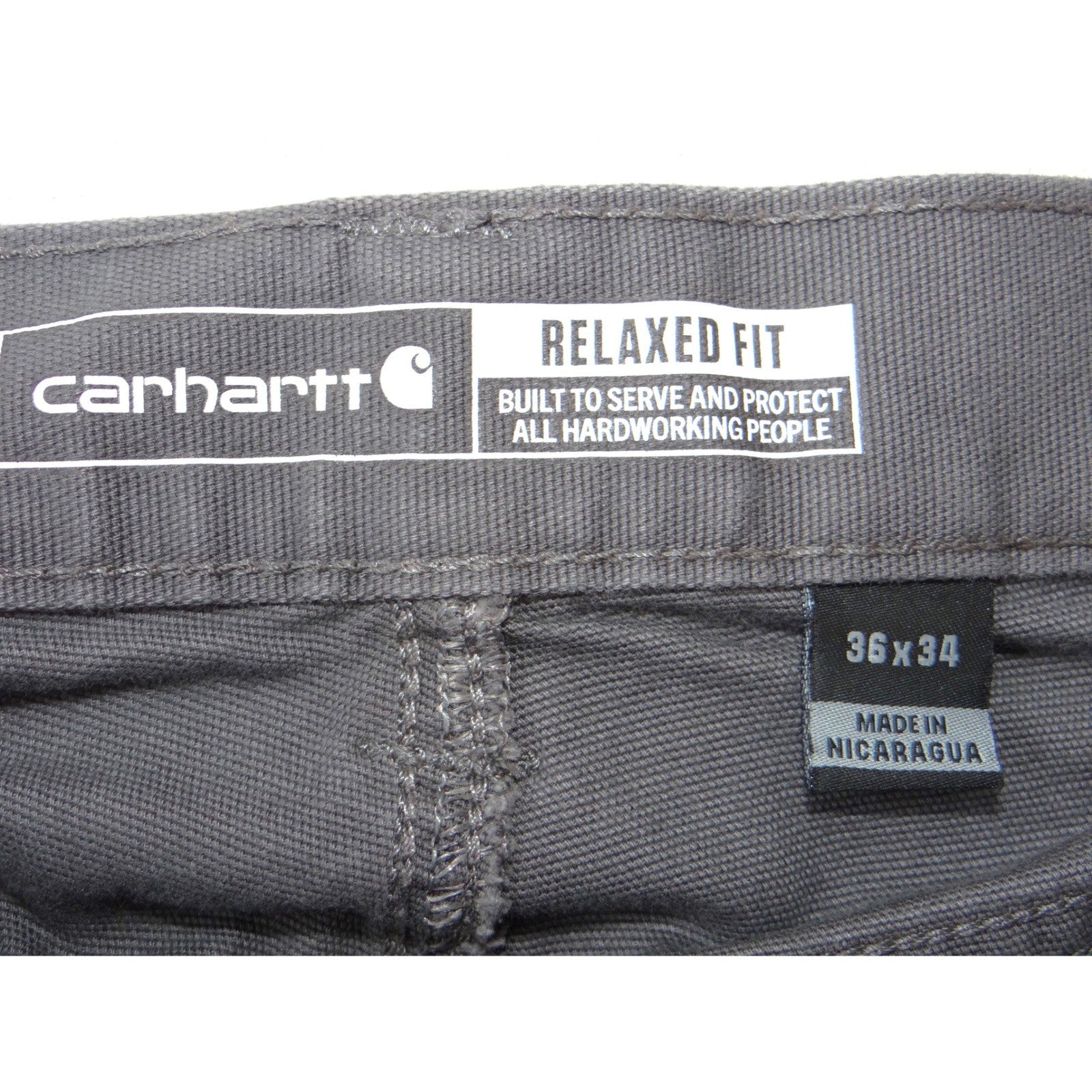 Carhartt Mens Relaxed Fit Canvas Work Pants Gray 36x34 Utility Pocket