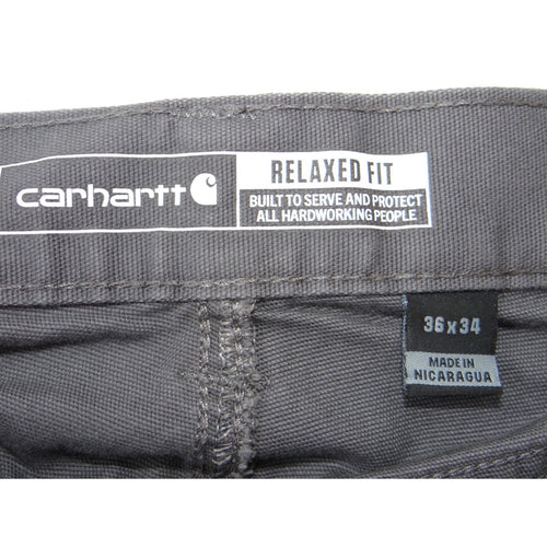 Carhartt Mens Relaxed Fit Canvas Work Pants Gray 36x34 Utility Pocket