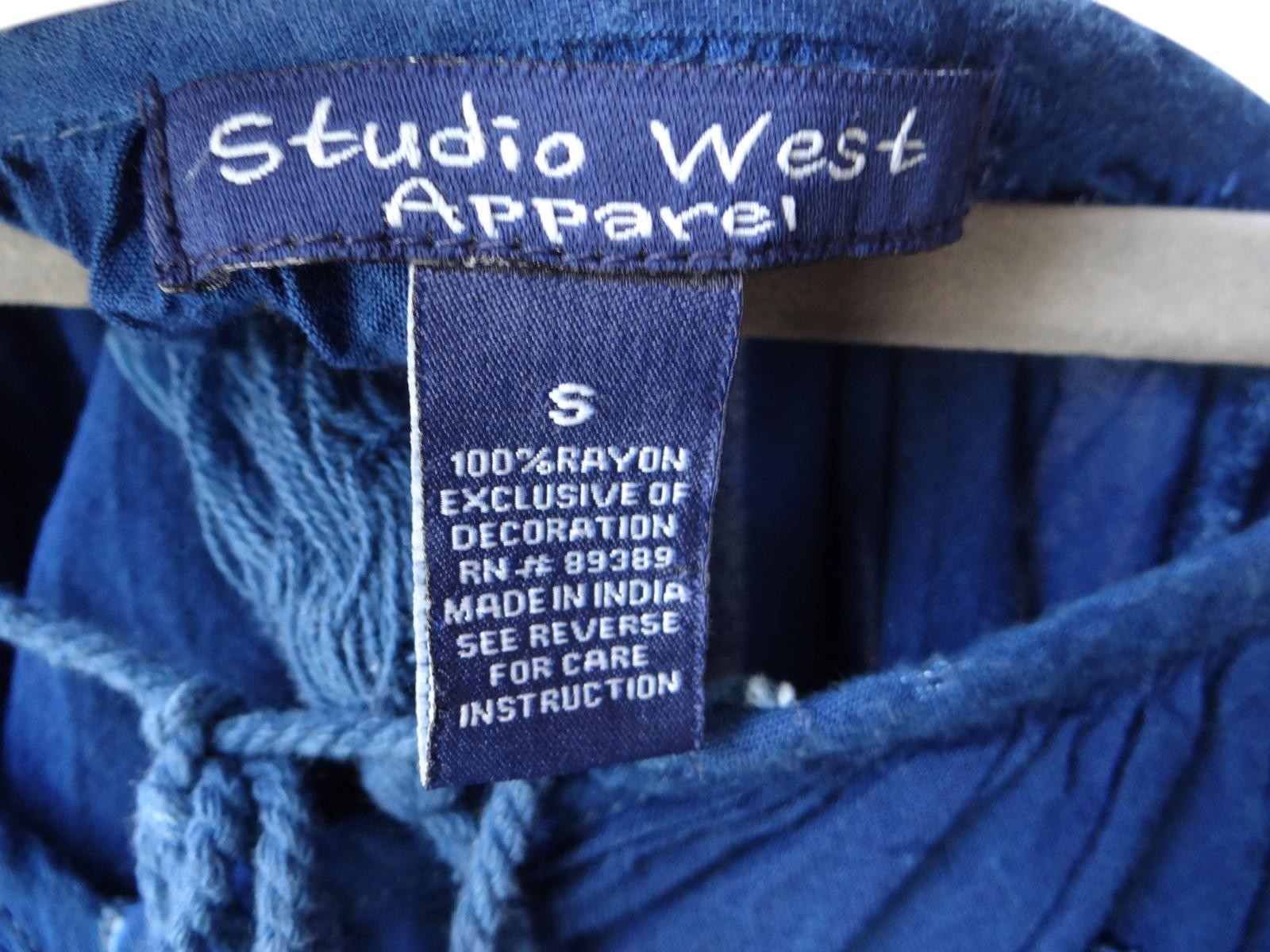 Studio West Women's Embroidered Top - Stylish Blue Rayon Blouse