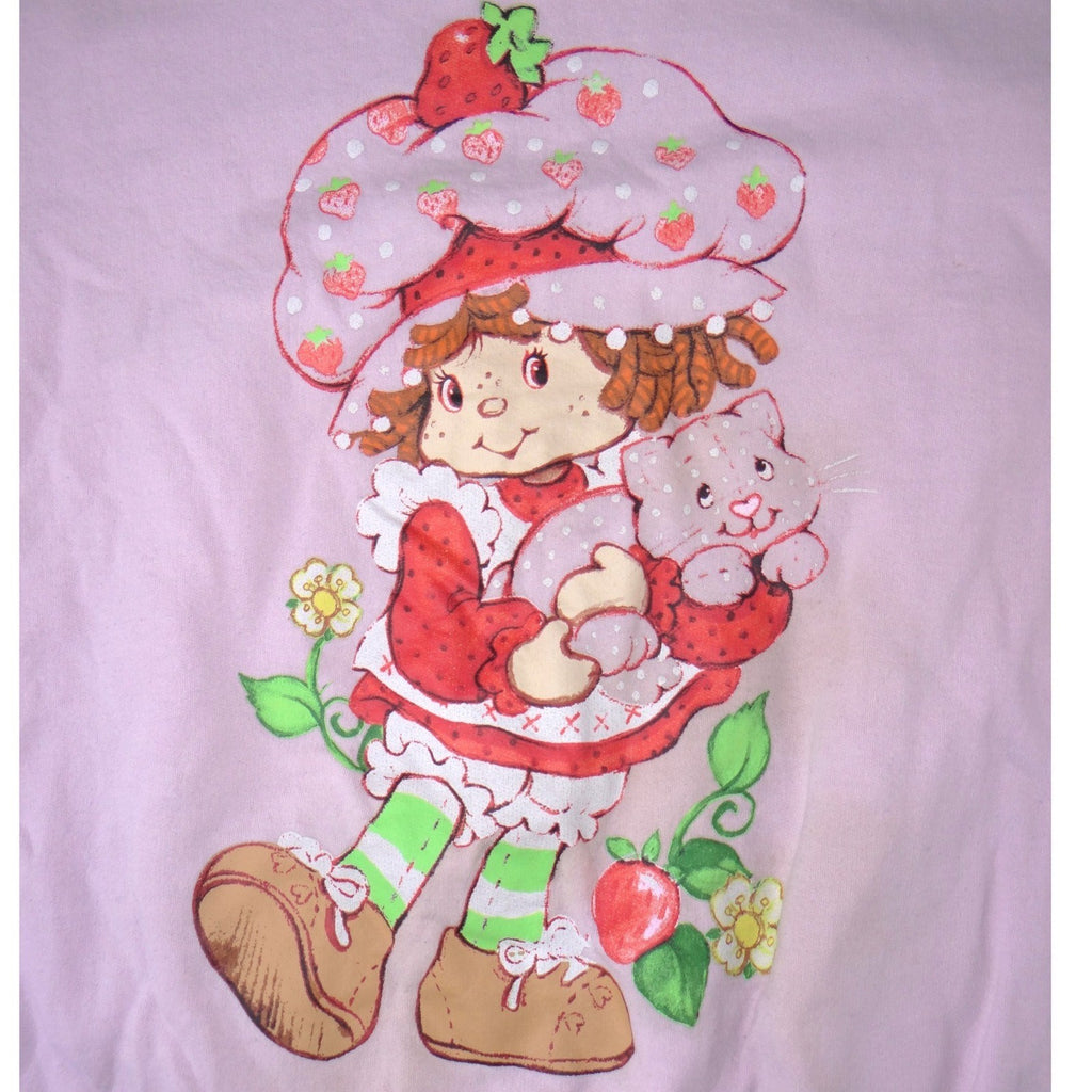 Strawberry Shortcake Pink Graphic Sweatshirt Large Retro 80s Style