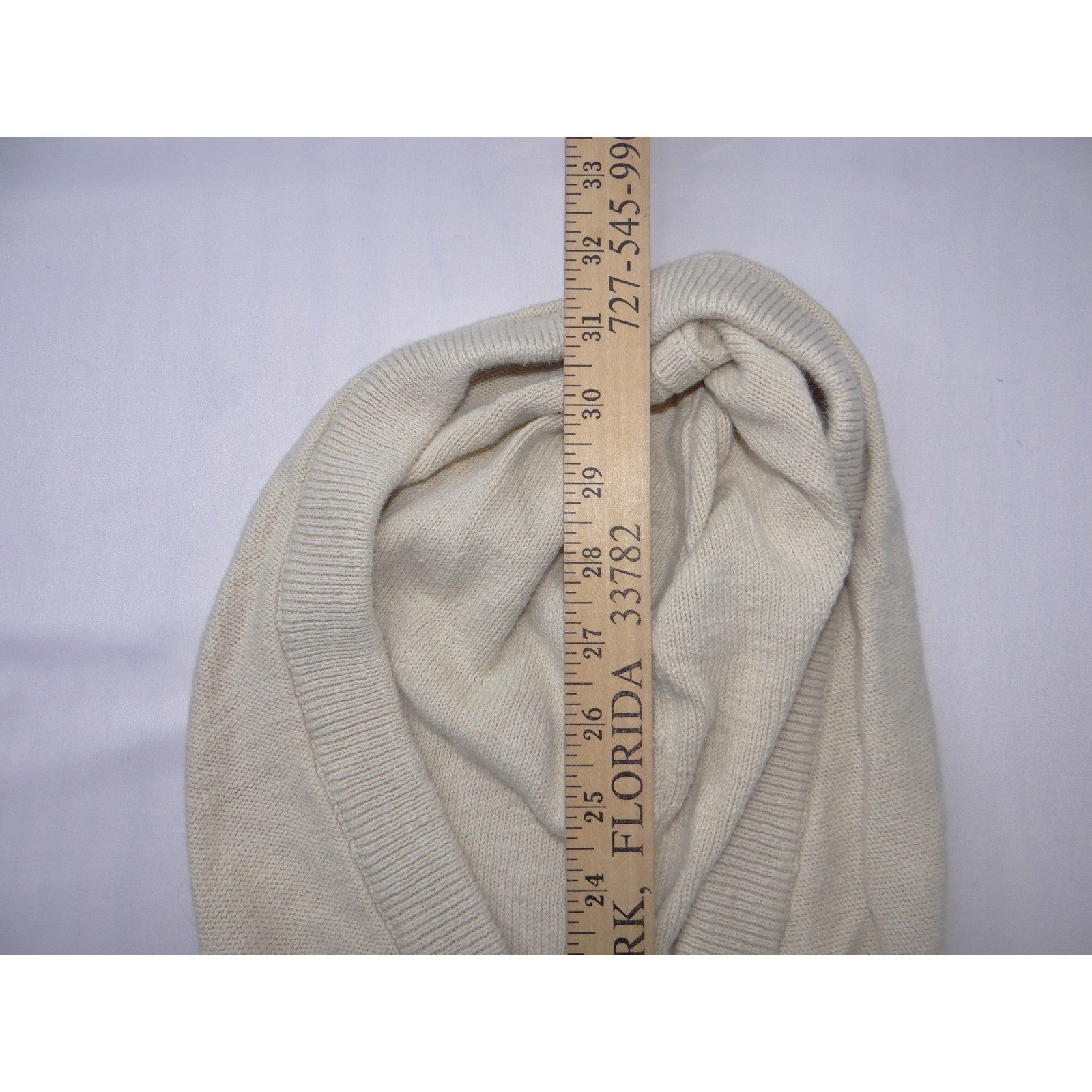 Madewell Women XL Relaxed Knit Hoodie Cream Olive Green Striped Pullover Sweater