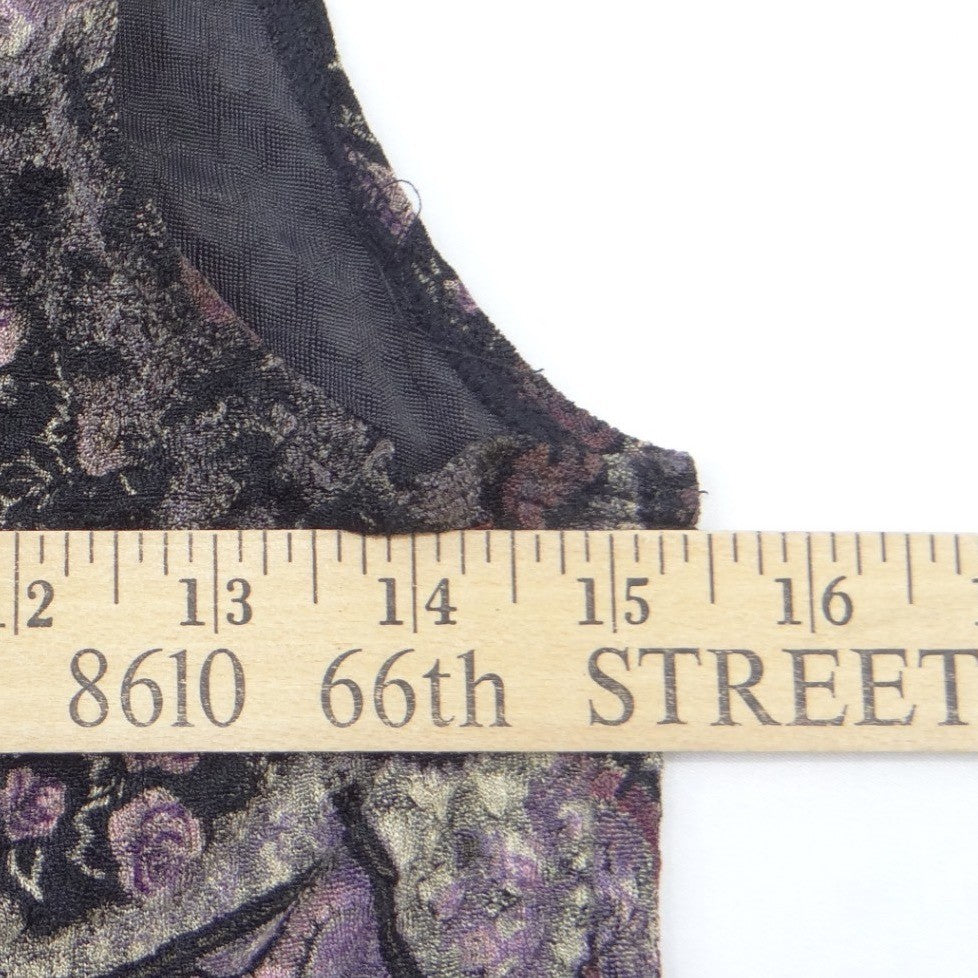 Choices Womens Purple Paisley Floral 2 Piece Cardigan and Tank Set M Stretchy
