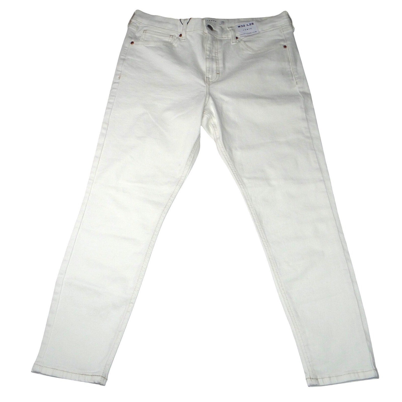 NWT-TOPSHOP Jamie High Waisted Skinny Petite Jeans White Size 10 W32 L28