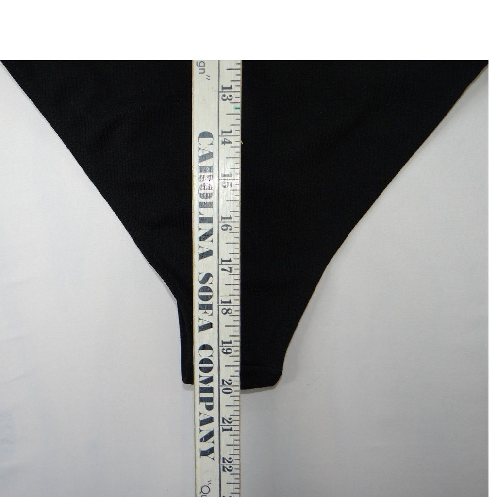 Black One Shoulder Cutout Ribbed Bodysuit Size M