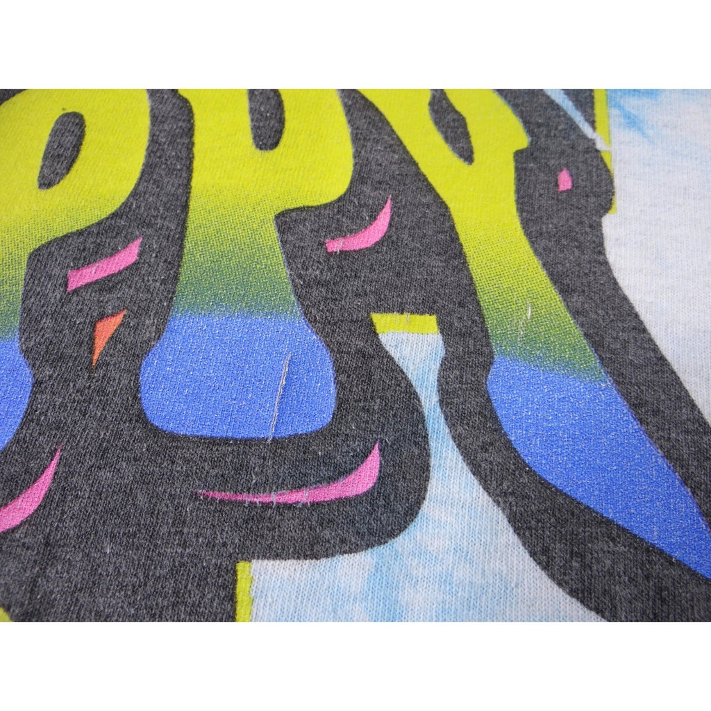 Gildan Tie Dye Mushroom Trippy Graphic Tee Shirt Blue White Size Medium