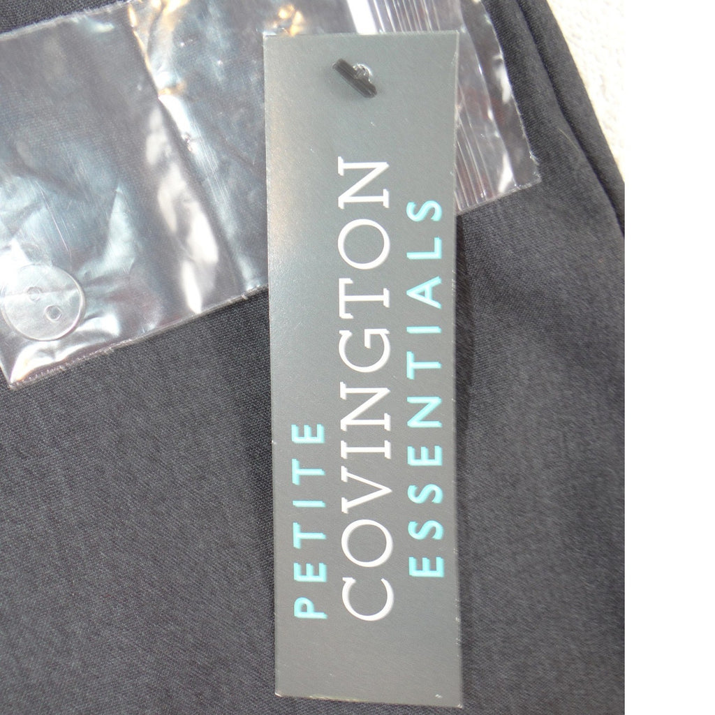 NWT Covington Essentials Petite Curvy Fit Wide Leg Dress Pants Gray 14P