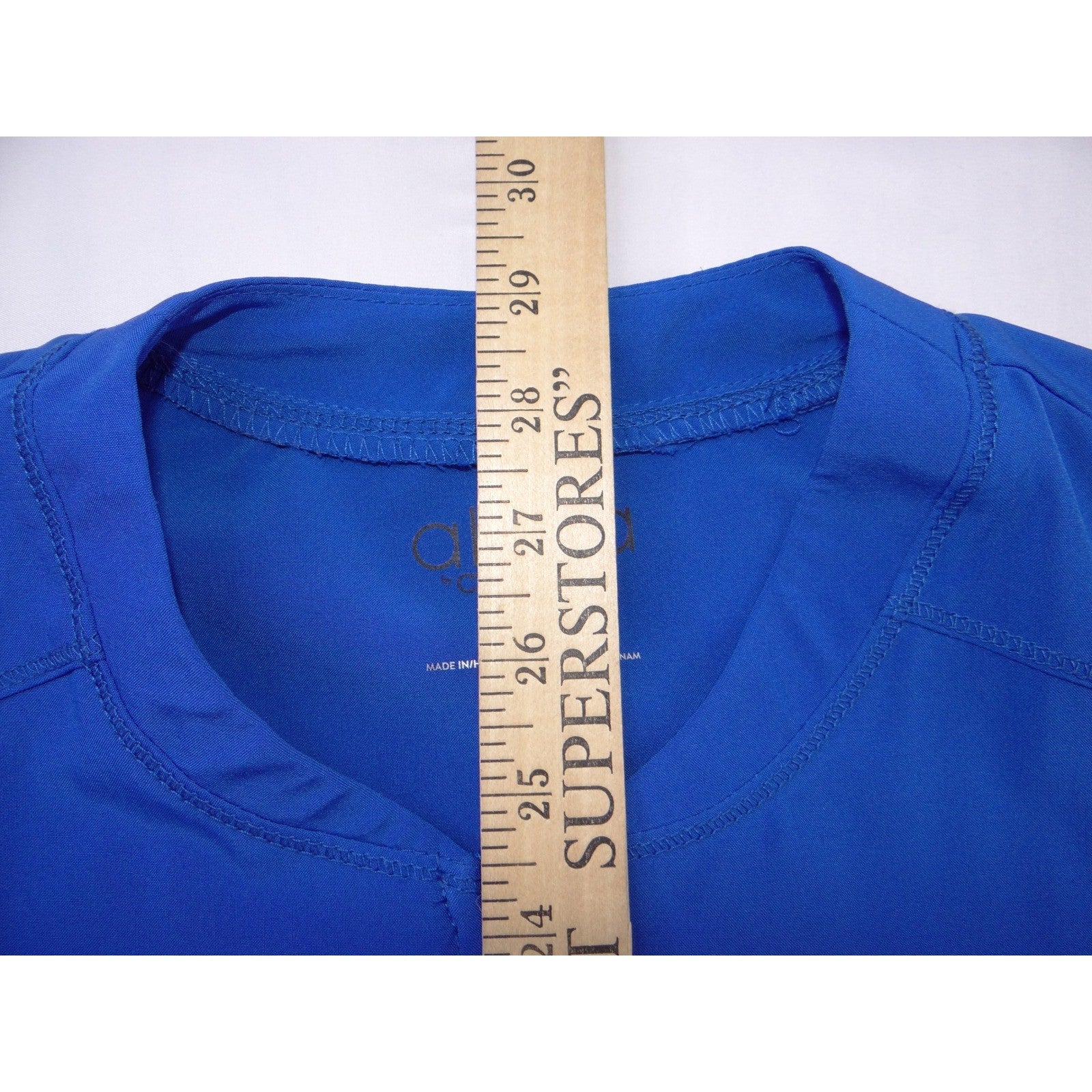 Allura by Cherokee Royal Blue Scrub Set V-Neck Top Small & Zip Jacket Medium