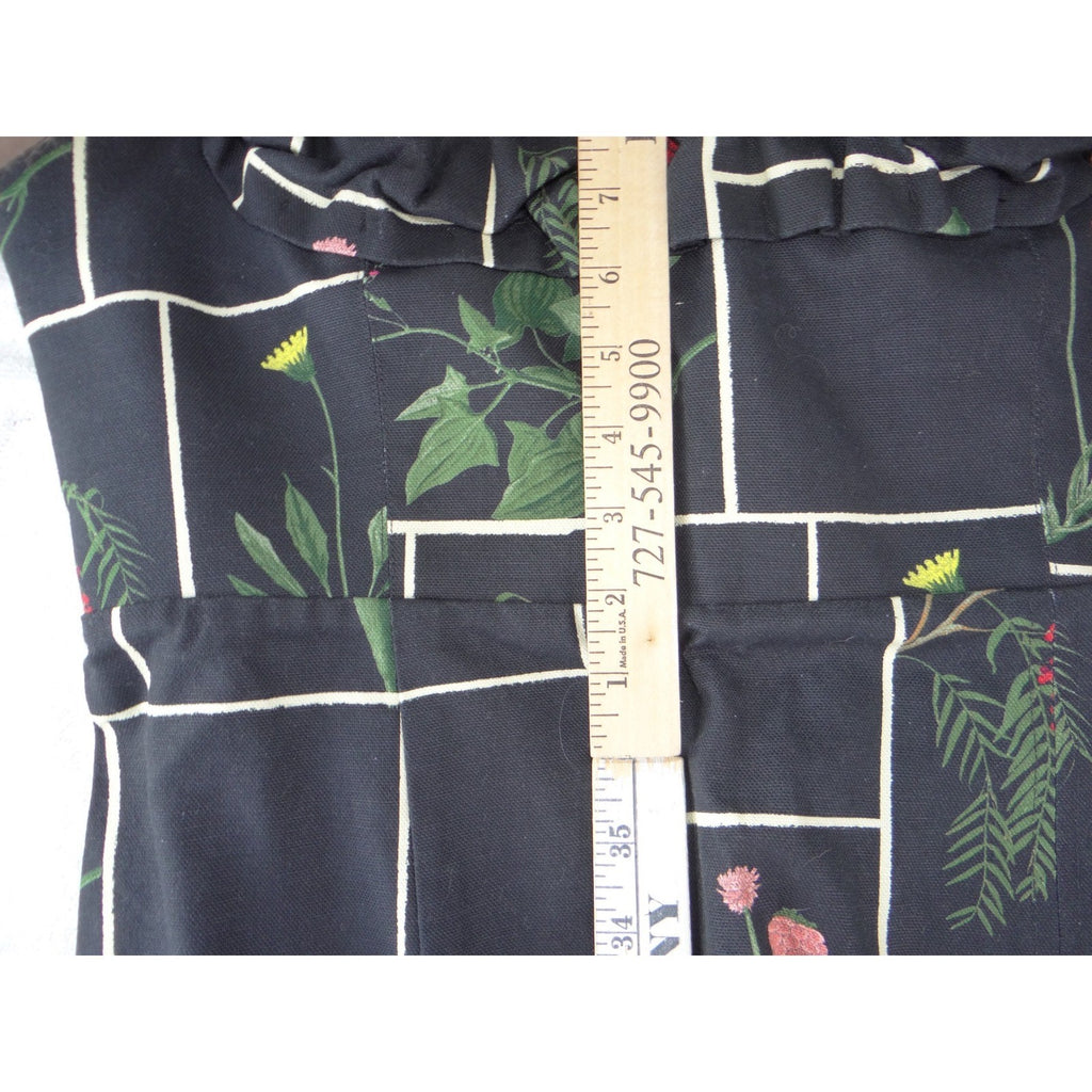 NWT-Tuckernuck Black Fresher Buds Suze Dress Floral Grid Ruffle Midi Size 12