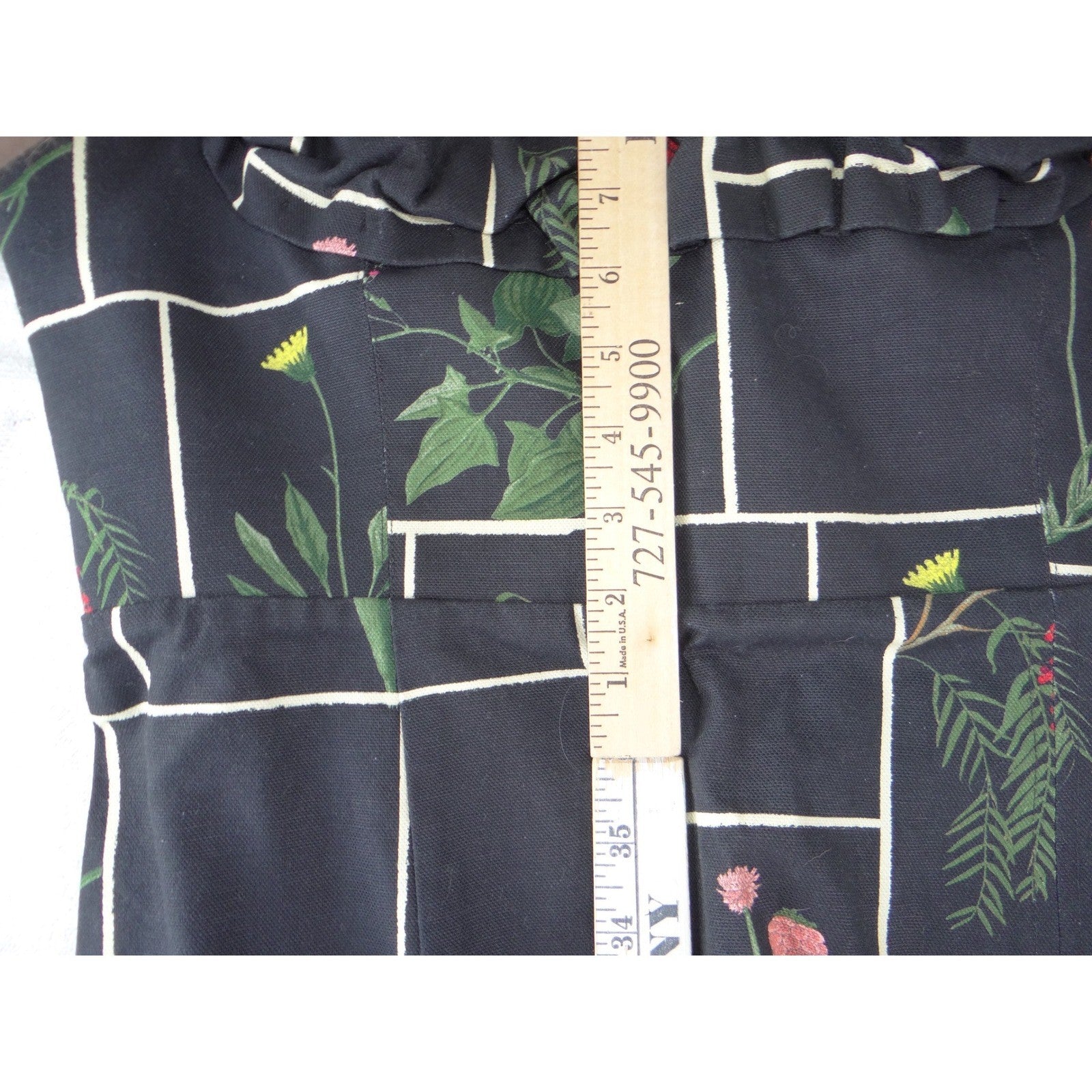 NWT-Tuckernuck Black Fresher Buds Suze Dress Floral Grid Ruffle Midi Size 12