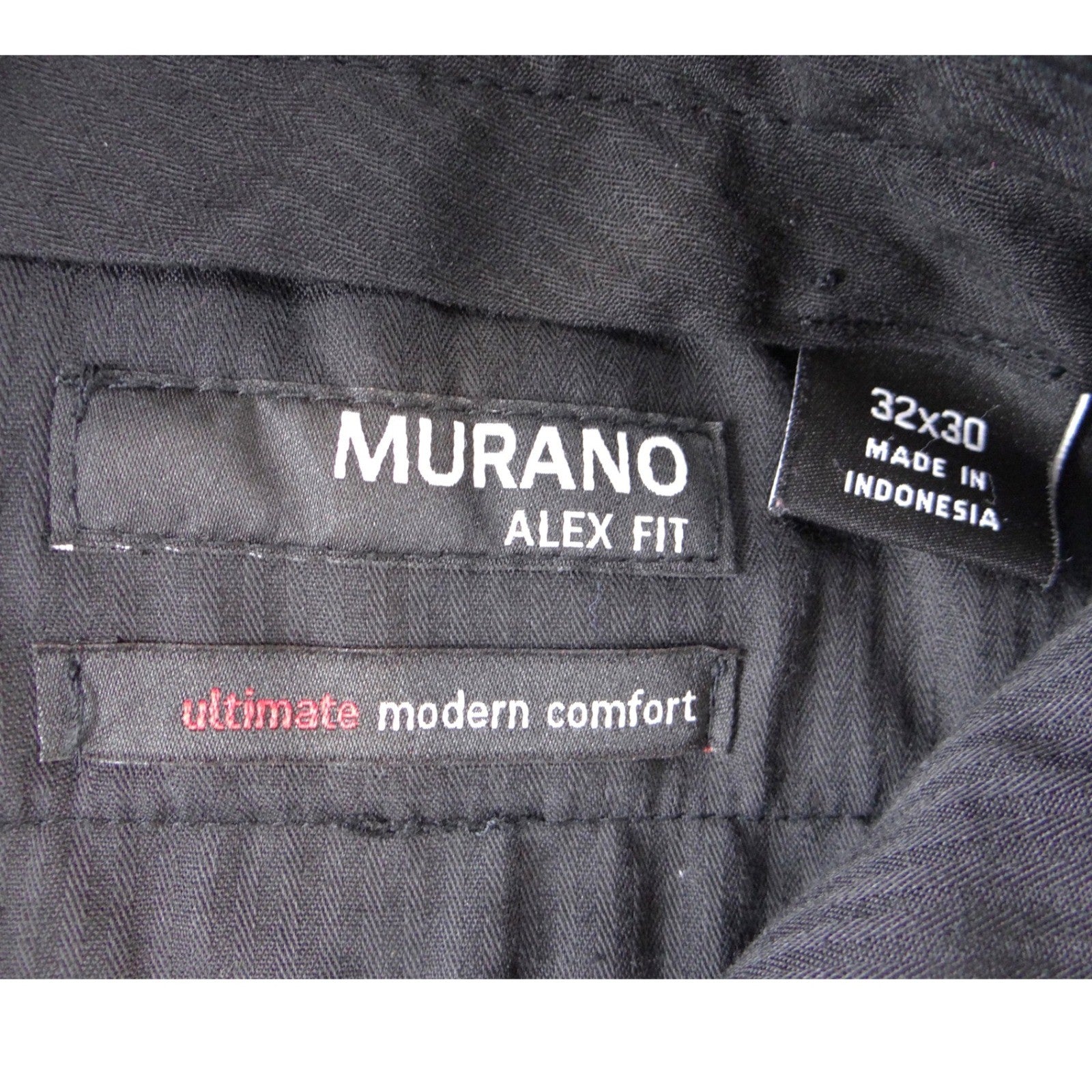Murano Alex Fit Mens 32x30 Charcoal Gray Glen Plaid Check Dress Pants Trousers