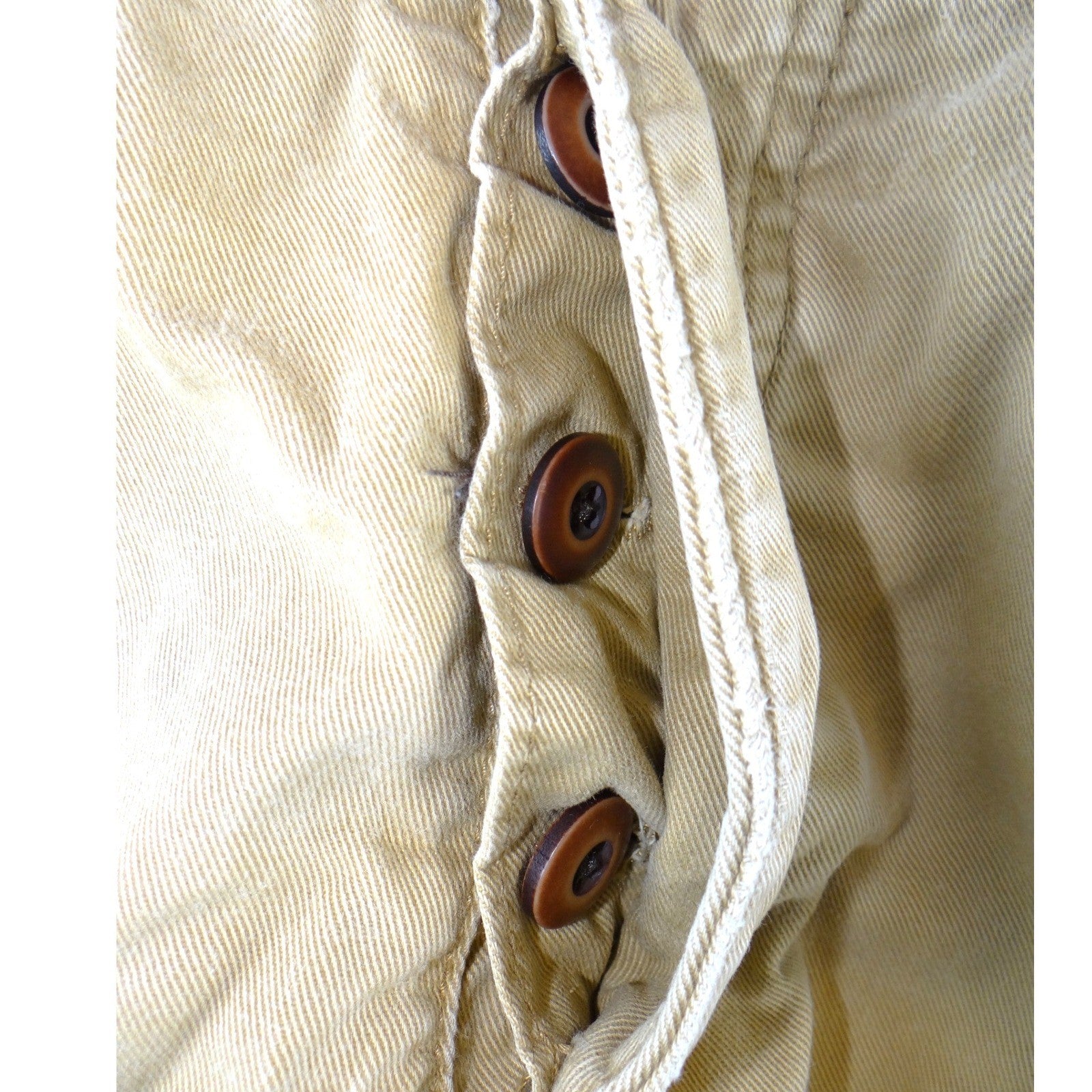 Hollister Mens Khaki Tan Chino Shorts Size 36 Cotton Twill Casual Summer