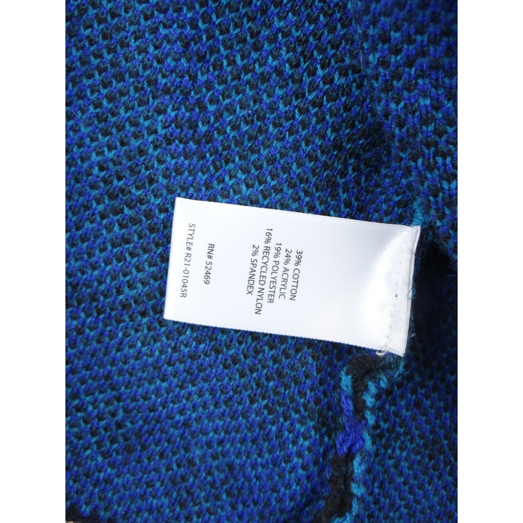 The Pioneer Woman Black Blue Geometric Print Open Front Cardigan Sweater S M