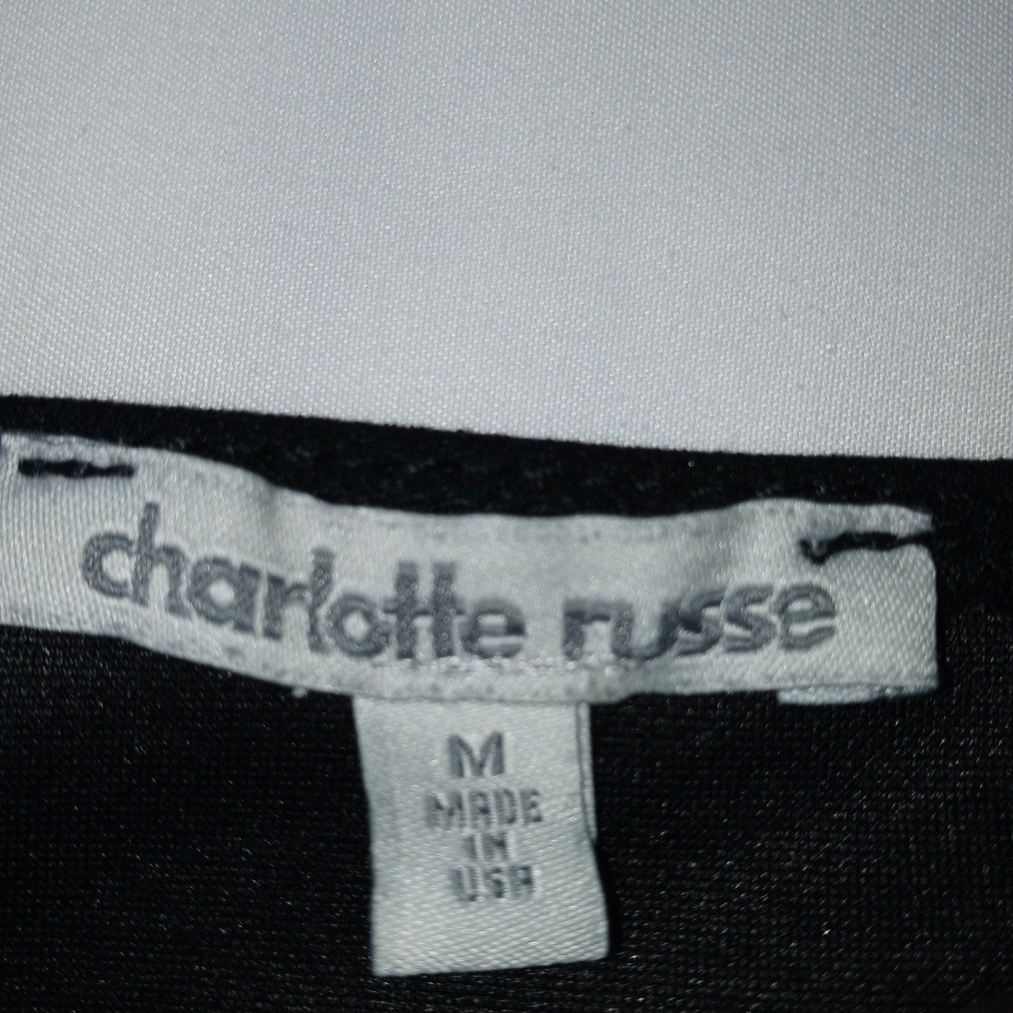 Charlotte Russe Black Spaghetti Strap Ruched Asymmetrical Hem Mini Dress Size M