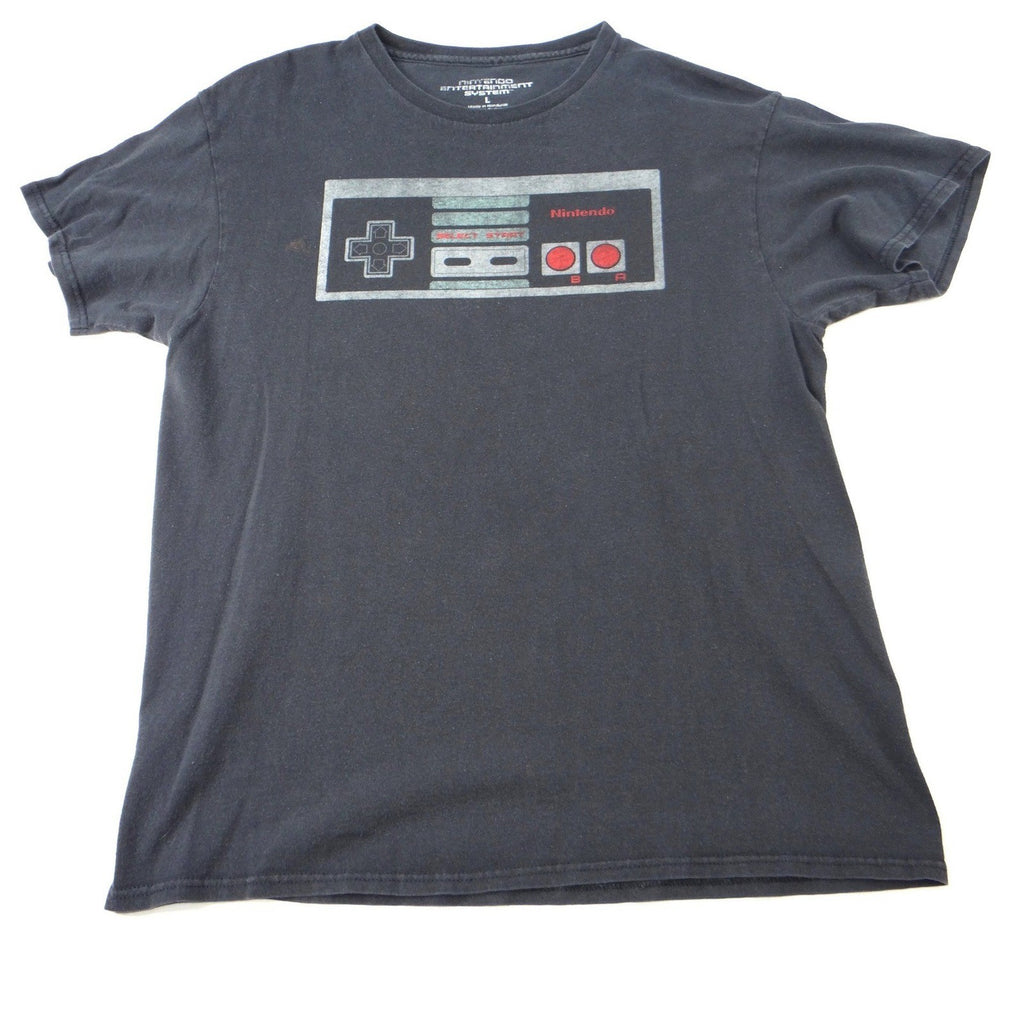 Nintendo Entertainment System Controller Graphic T Shirt Black Adult Large NES