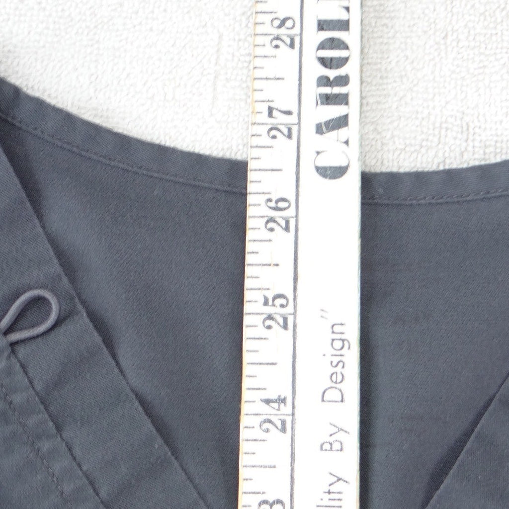 Cherokee Workwear Womens V-Neck Scrub Top Dark Gray Pockets Size XL