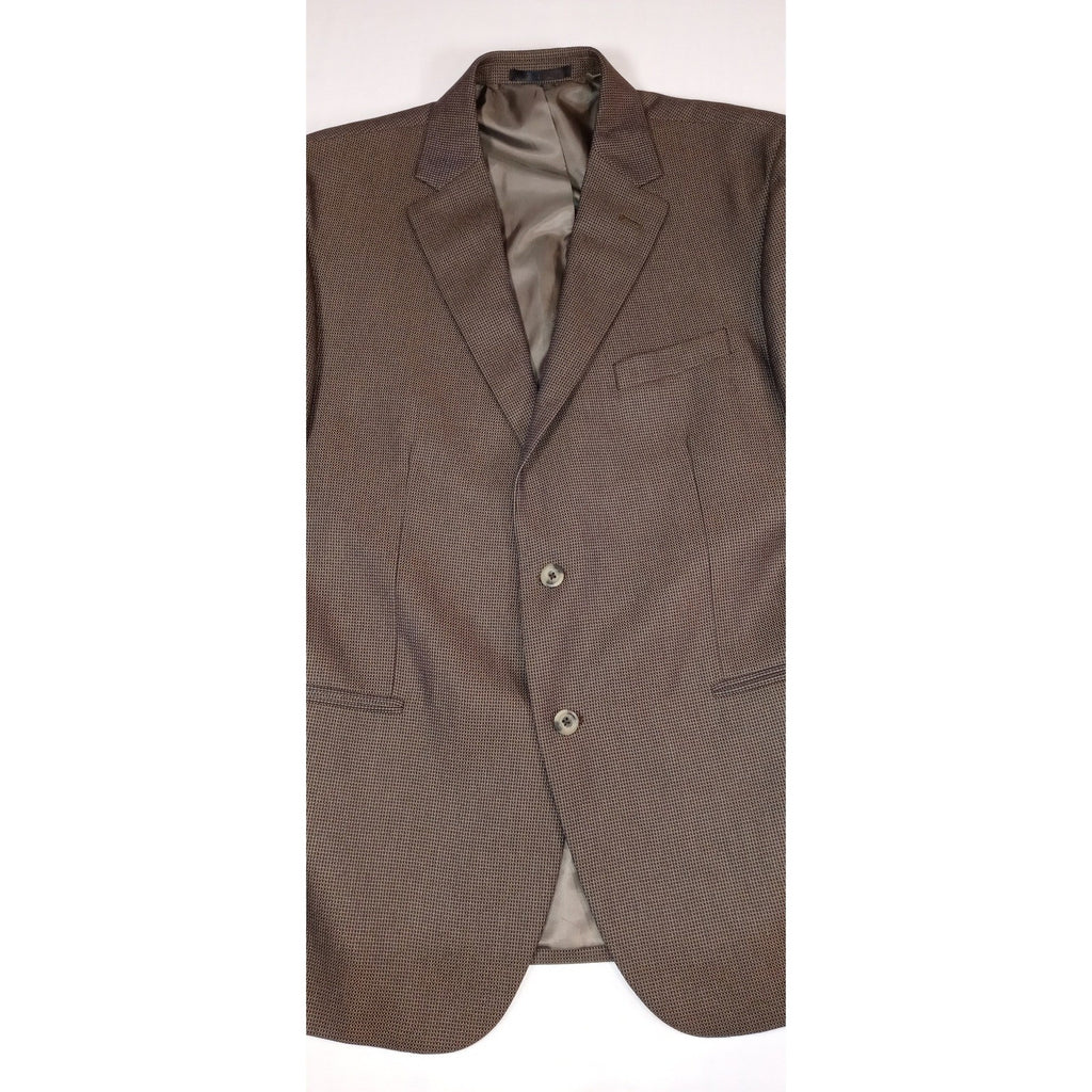 Geoffrey Beene Men's Brown Textured Blazer Jacket Classic Fit Business Casual