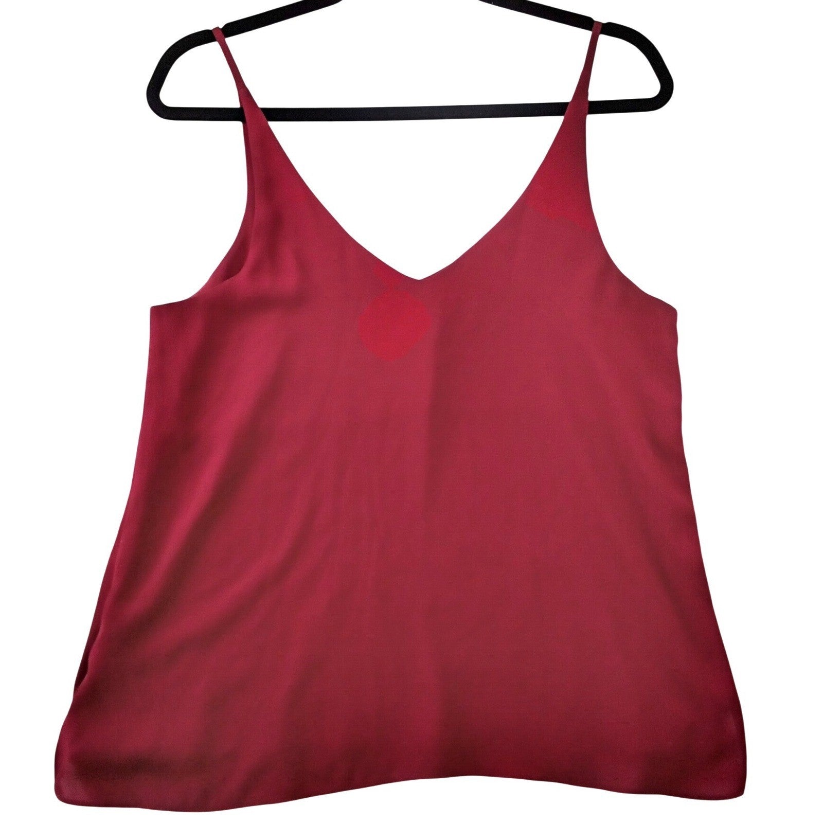 Topshop Womens Burgundy Wine V-Neck Spaghetti Strap Camisole Tank Top Size 6