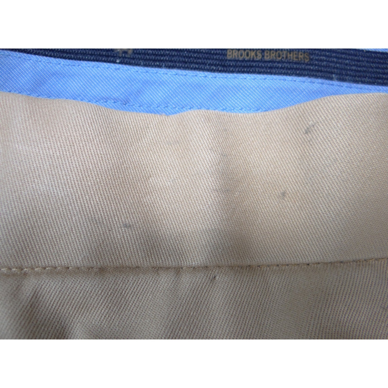 Brooks Brothers Khaki Chino Pants Mens 44x26 Stretch Waistband Cuffed Trousers