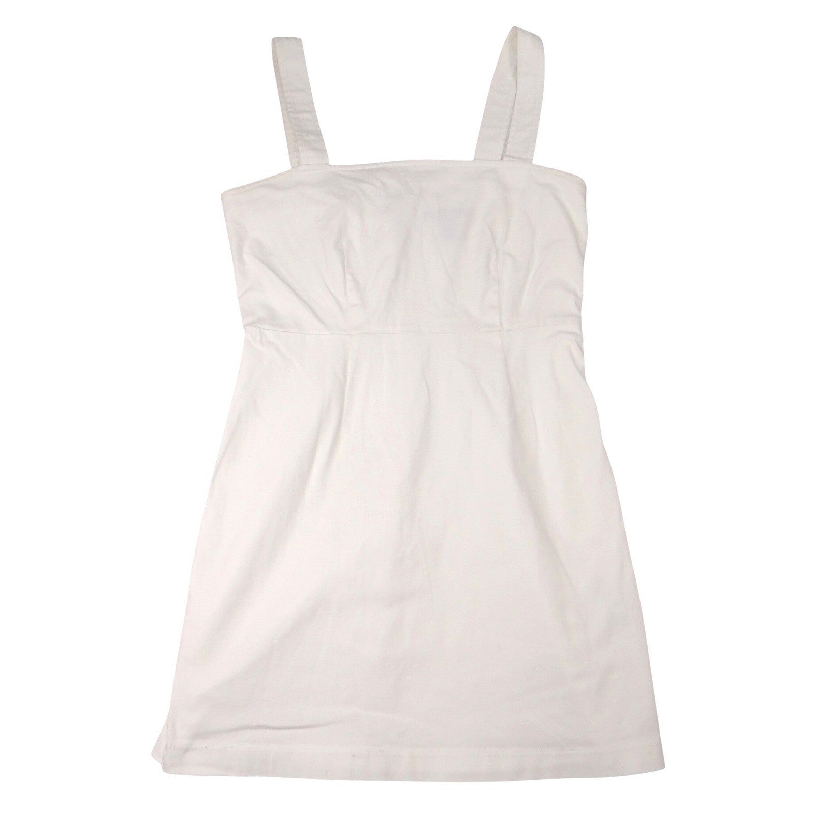 Forever 21 White Square Neck Button Side Mini Dress Size Medium