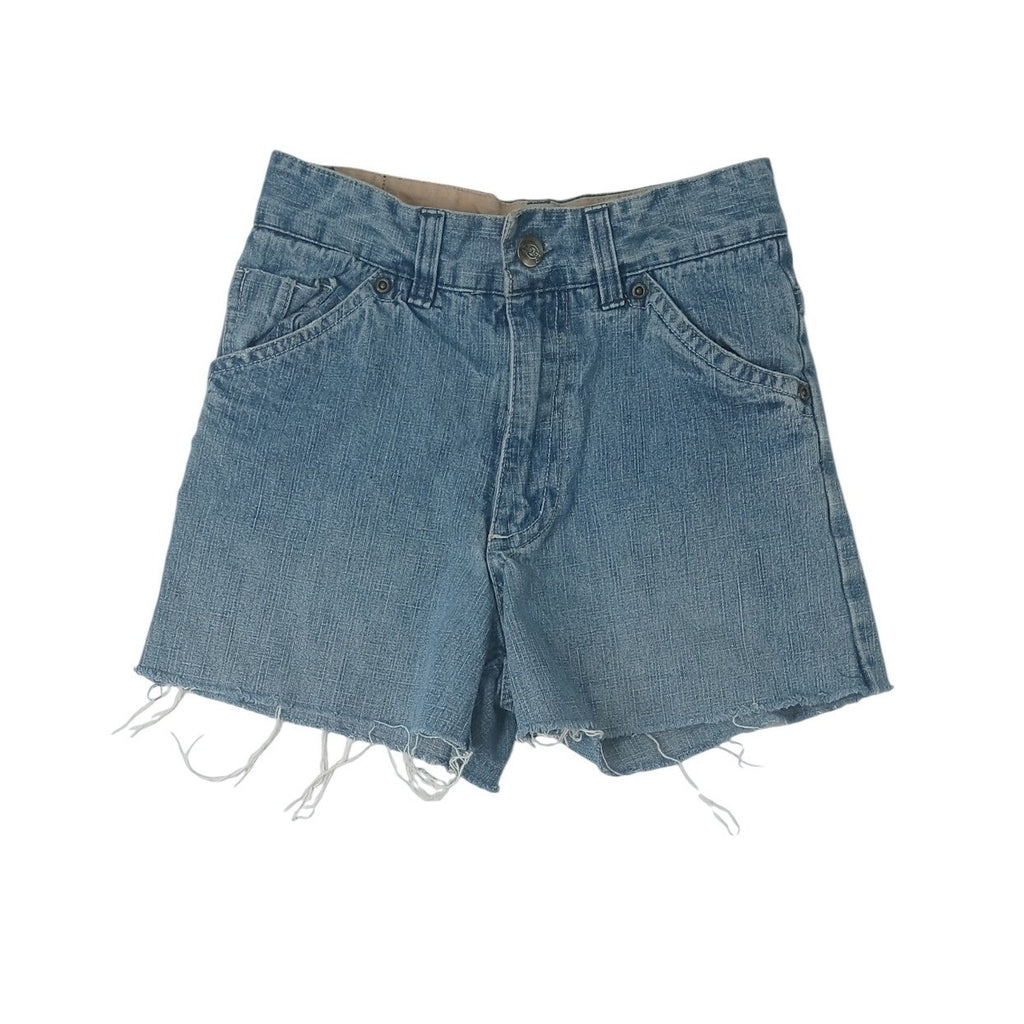 Youth Dickies Denim Cutoff Shorts Little Girls Size 10 Light Wash Frayed Hem
