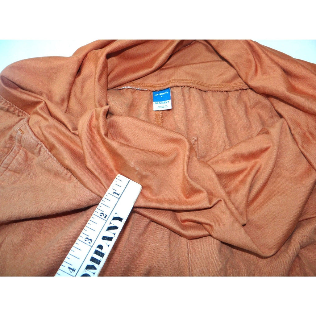 Old Navy Maternity Shorts Orange Cotton Blend Elastic Waist Size L