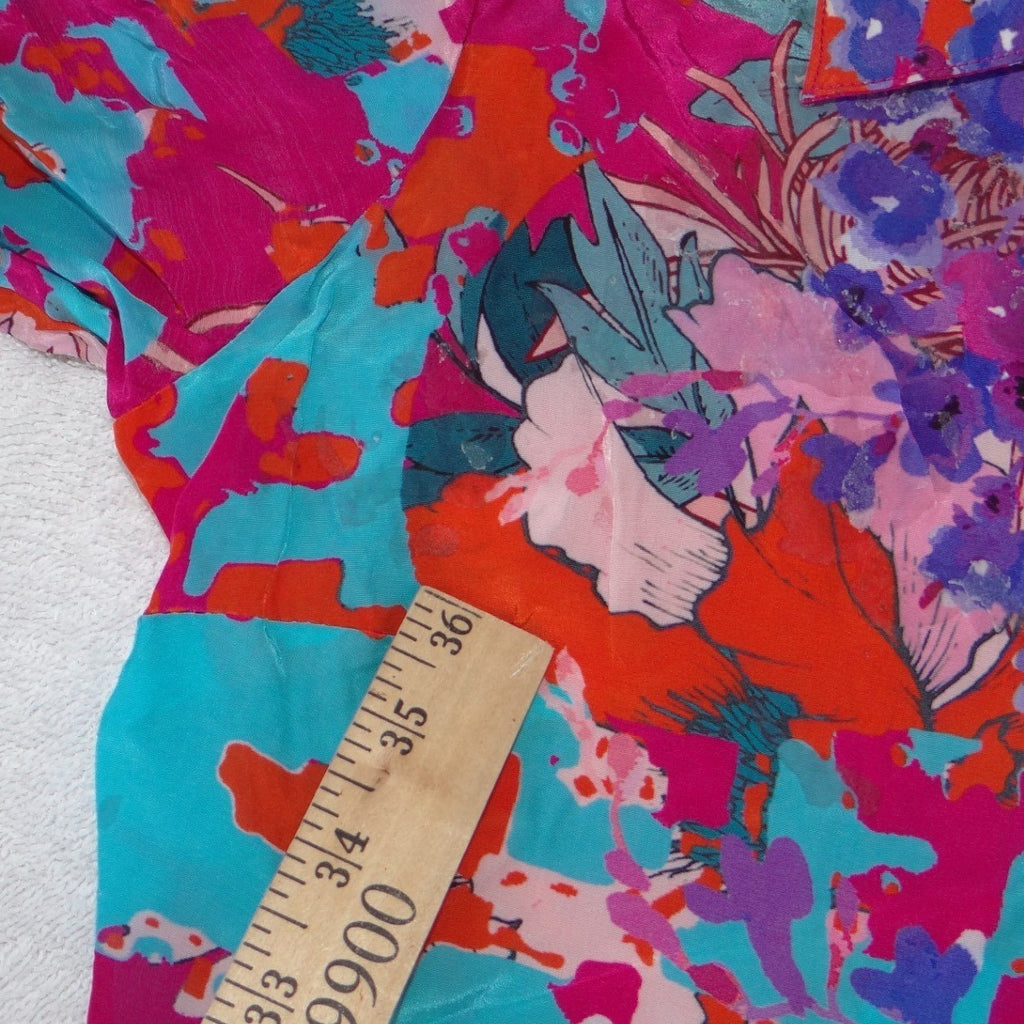 Soft Surroundings Pink Floral Button Front Tunic Dress Petites Small PS
