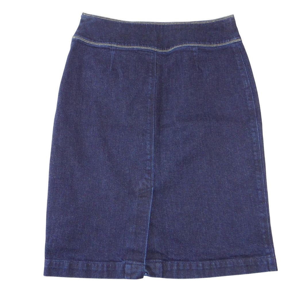 Lauren Ralph Lauren Denim Pencil Skirt Dark Wash Indigo Knee Length Womens 8