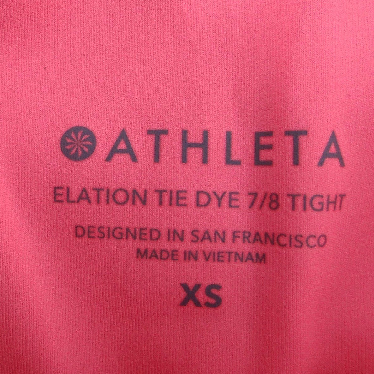 Athleta Elation Tie Dye 7/8 Tight Leggings Womens XS Multi Color High Rise