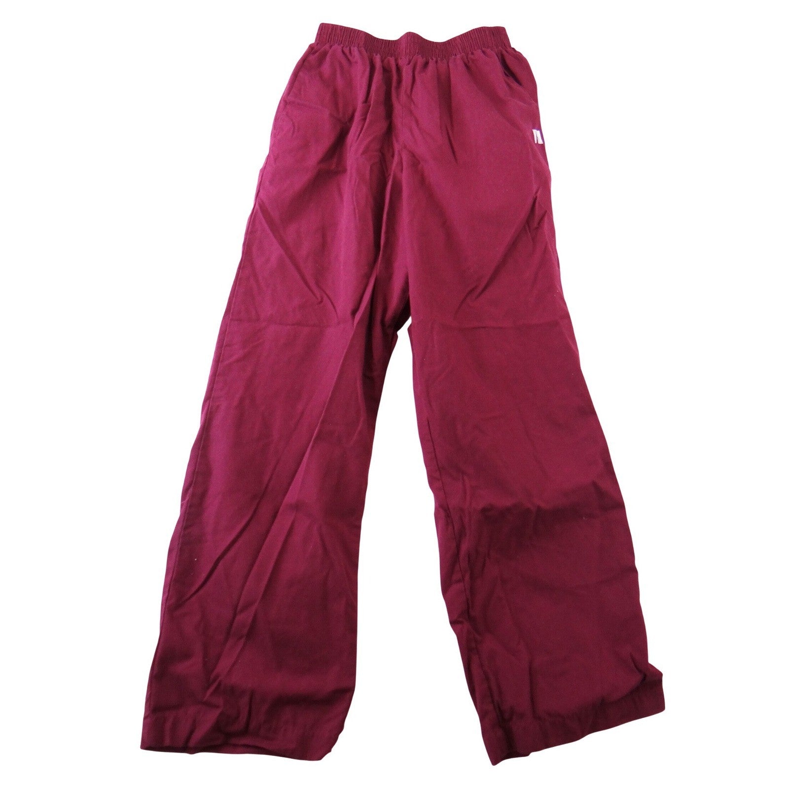 Womens Burgundy Elastic Waist Straight Leg Scrub Pants Wine Red Workwear