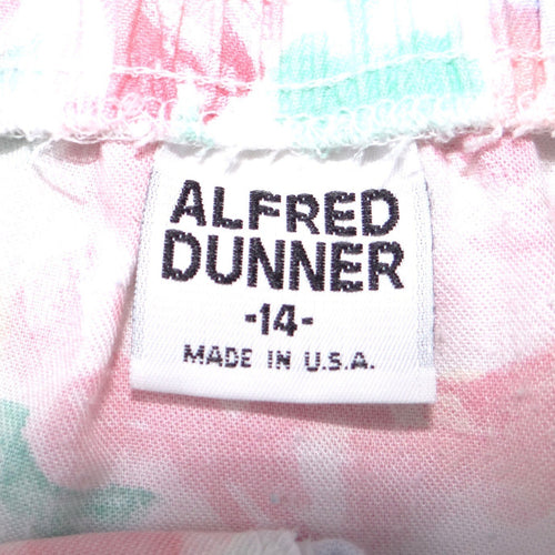 Alfred Dunner Vintage 90s Floral Button Front Midi Skirt Pastel Women Size 14