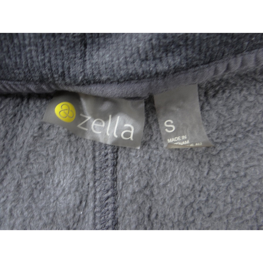 Zella Womens Small Charcoal Gray Fleece Lined Open Wrap Cardigan Thumbholes