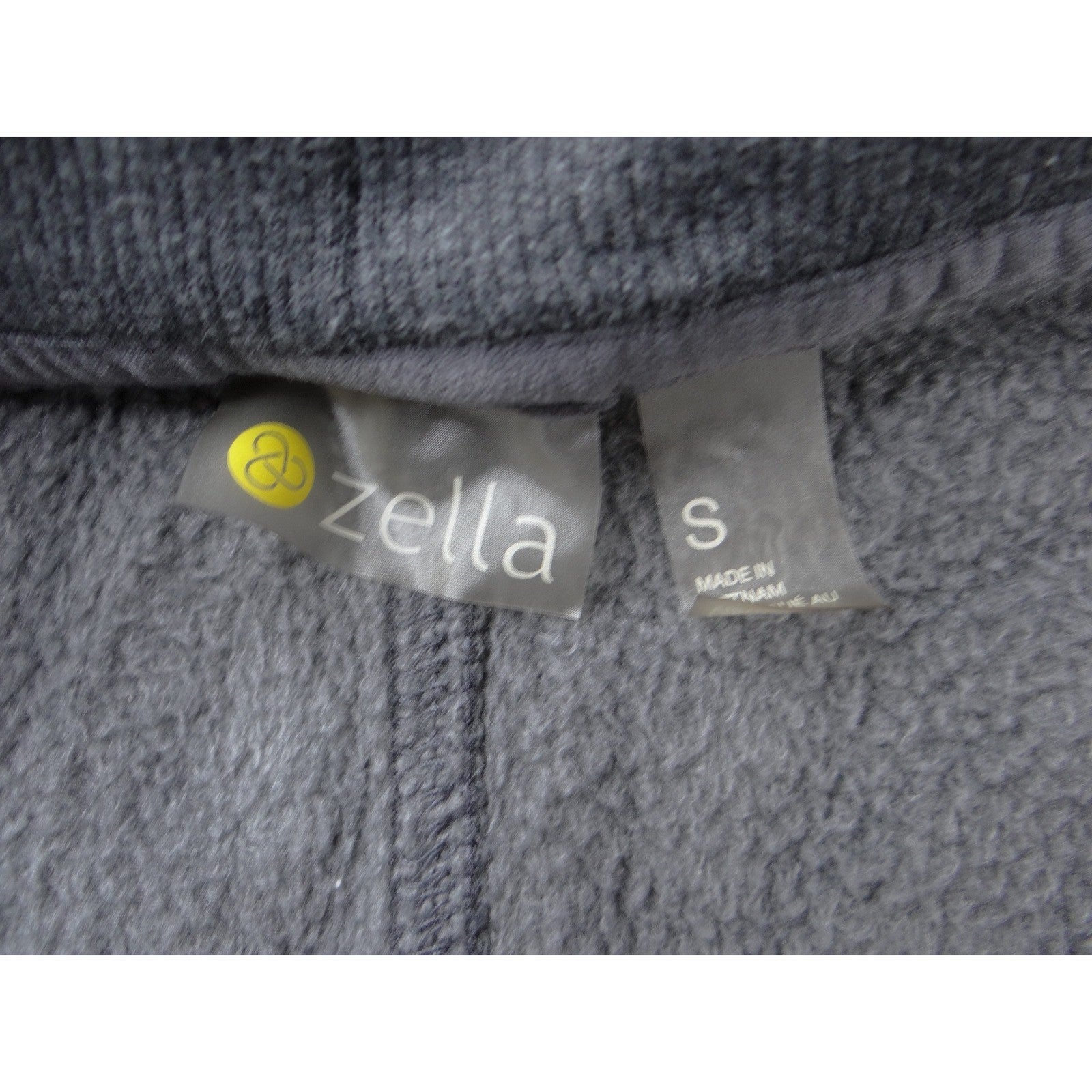 Zella Womens Small Charcoal Gray Fleece Lined Open Wrap Cardigan Thumbholes