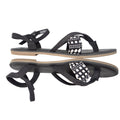 TOMS Lexie Black White Woven Geometric Ankle Strap Flat Sandals Womens 7.5